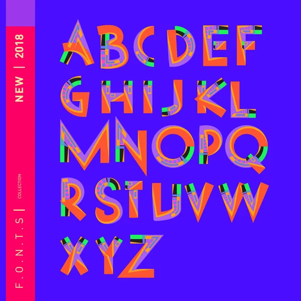 Vector Abstract Colorful Font Alphabet — Stock Vector