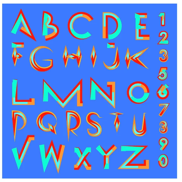 Vector Abstract Colorful Font Alphabet — Stock Vector