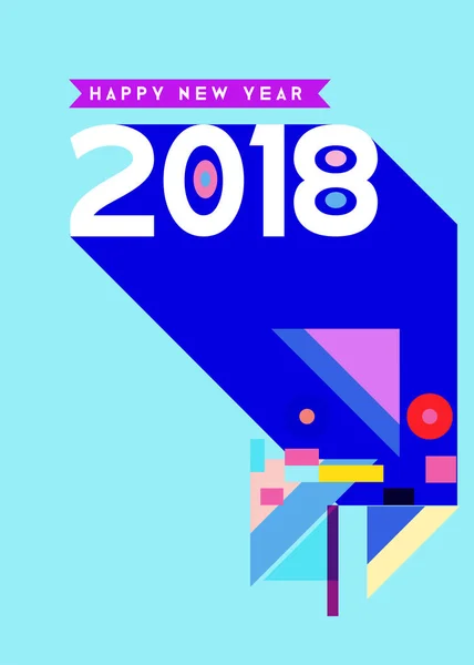 Feliz Año Nuevo 2018 Diseño Abstracto Colorido Elementos Vectoriales Para — Vector de stock