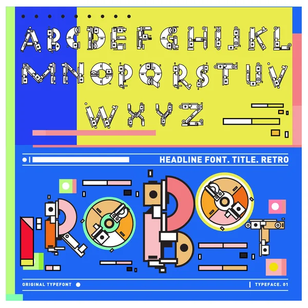 Διάνυσμα Πολύχρωμες Ρετρό Αλφάβητο Μοναδική Γραμματοσειρές Για Σχεδιασμό Και Την — Διανυσματικό Αρχείο