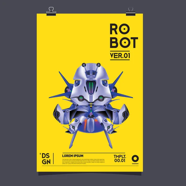 Εικονογράφηση Διάνυσμα Ρεαλιστική Ρομπότ Ρομπότ Και Toy Πρότυπο Σχεδίασης Αφισσα — Διανυσματικό Αρχείο