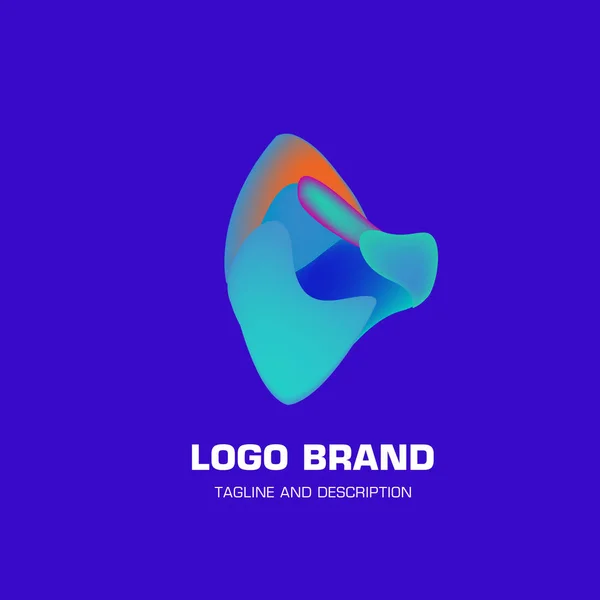 Design Logotipo Abstrato Líquido Colorido Vetorial — Vetor de Stock