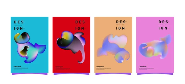 Farbenfrohe Abstrakte Flüssige Und Flüssige Plakat Und Covergestaltung Minimale Geometrische — Stockvektor