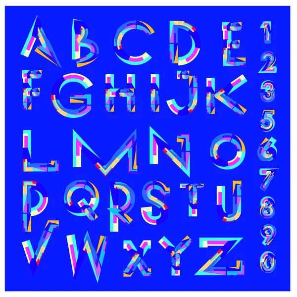Vector Abstract Colorful Font Alphabet — Stock Vector
