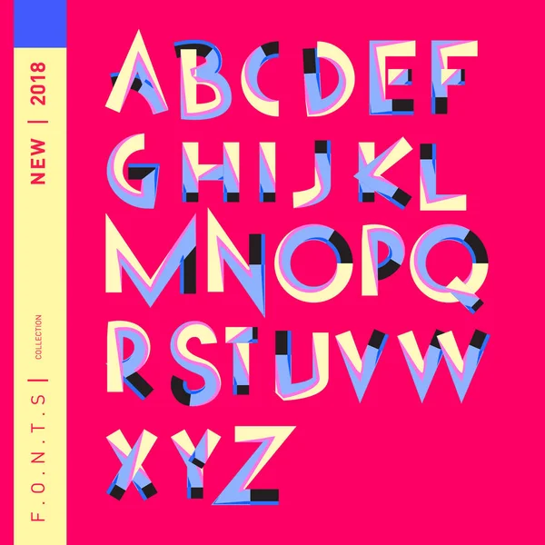 Vector Van Abstract Kleurrijk Lettertype Alfabet — Stockvector