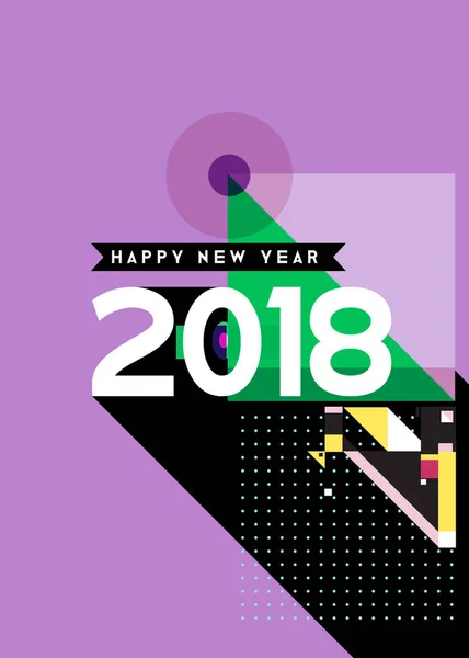 Bonne Année 2018 Design Abstrait Coloré Éléments Vectoriels Pour Calendrier — Image vectorielle