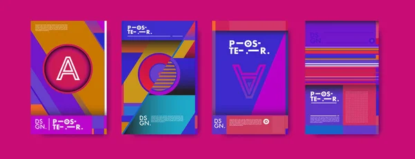 Farbenfrohe Abstrakte Geometrische Dreieck Poster Und Cover Design Minimale Geometrische — Stockvektor