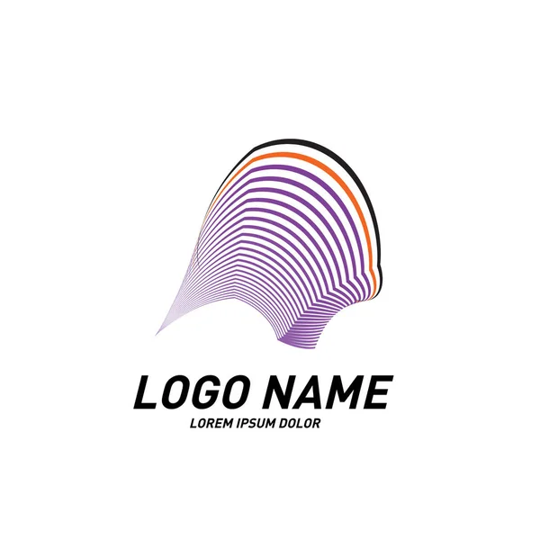 Design Semplice Del Logo Righe Curve — Vettoriale Stock