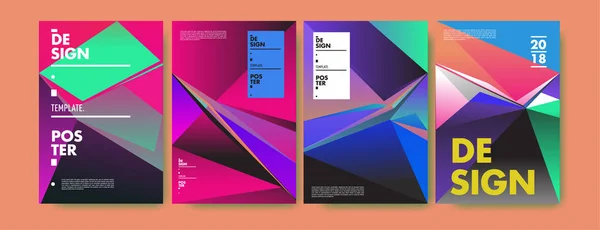 Kolorowa Abstrakcja Triangle Geometryczne Plakat Okładka Projekt Minimalny Wzór Geometryczny — Wektor stockowy