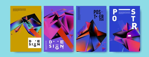 Poster Liquido Fluido Colorato Astratto Design Copertina Sfondi Con Gradienti — Vettoriale Stock