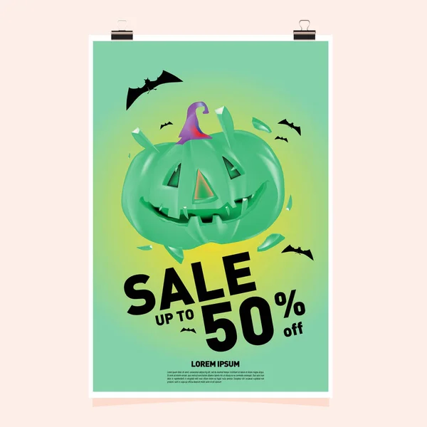 Affiche Halloween Sale Party Event Modèle Vectoriel Halloween Automne Automne — Image vectorielle
