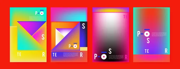 Abstrakcja Kolaż Kolorowy Plakat Projekt Szablon Fajna Okładka Geometryczne Płynów — Wektor stockowy