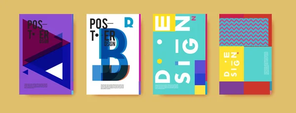 Abstrakte Bunte Plakatentwurf Vorlage Cooles Geometrisches Cover Design Vektor Banner — Stockvektor