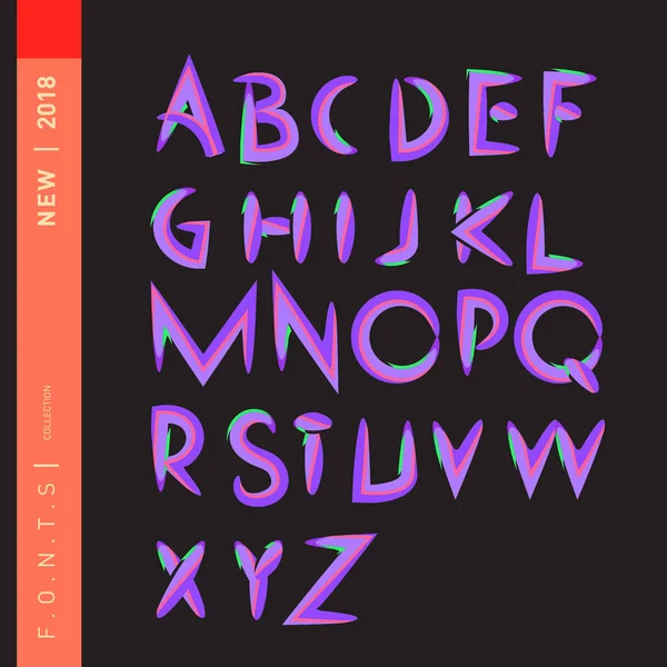 Vector Van Abstract Kleurrijk Lettertype Alfabet — Stockvector