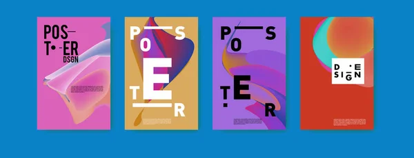포스터 디자인에 다채로운 액체와 매력적인 포스터 템플릿 — 스톡 벡터