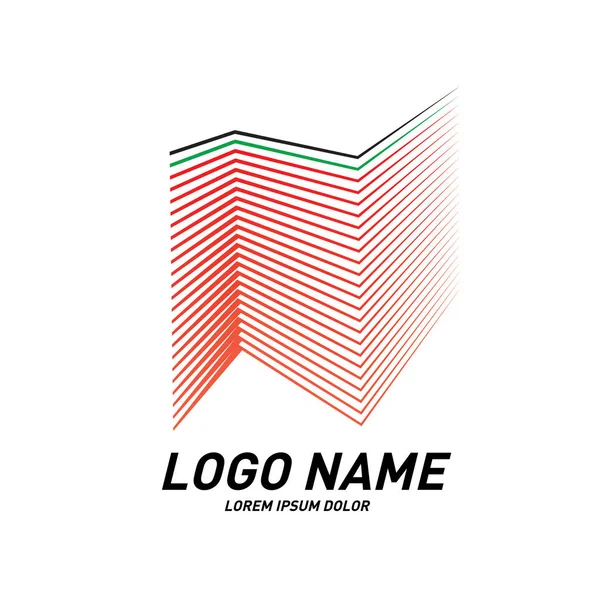 Curvy Listras Design Logotipo Simples — Vetor de Stock