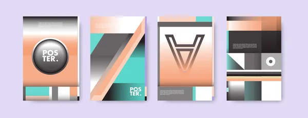 Poster Triangle Géométrique Abstrait Coloré Design Couverture Gradients Géométriques Minimaux — Image vectorielle