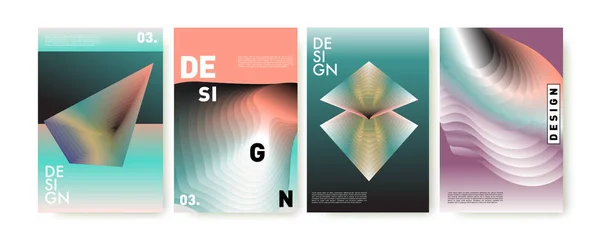 Poster Couvercle Liquide Fluide Abstrait Coloré Gradients Géométriques Minimaux Arrière — Image vectorielle