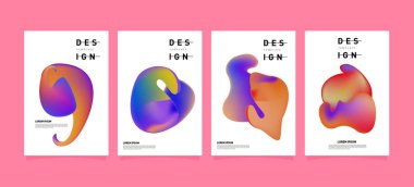 Renkli soyut sıvı ve sıvı poster ve kapak tasarımı. En az geometrik desen degradeler arka planlar