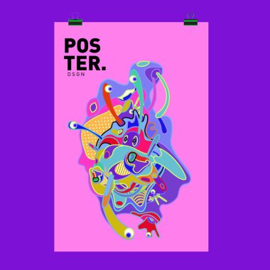 Modern renkli akışı poster. Renkli arka plan dalga sıvı formda. Sanat tasarım tasarım projesi. Vektör çizim