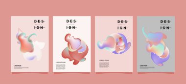 Renkli soyut sıvı ve sıvı poster ve kapak tasarımı. En az geometrik desen degradeler arka planlar