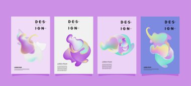 Renkli soyut sıvı ve sıvı poster ve kapak tasarımı. En az geometrik desen degradeler arka planlar