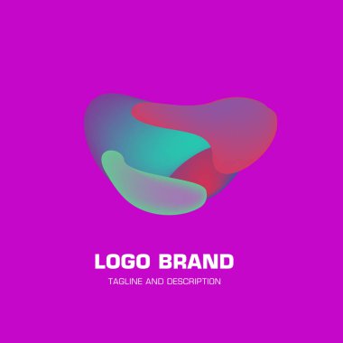 Vektör renkli sıvı soyut logo tasarımı