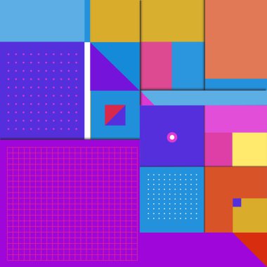 Trendy geometrik öğeleri memphis desen. Retro tarzı doku, desen ve öğeleri. Borneo Endonezya kültür modern soyut tasarım