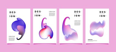 Renkli soyut sıvı ve sıvı poster ve kapak tasarımı. En az geometrik desen degradeler arka planlar