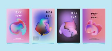 Renkli soyut sıvı ve sıvı poster ve kapak tasarımı. En az geometrik desen degradeler arka planlar