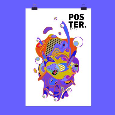 Modern renkli akışı poster. Renkli arka plan dalga sıvı formda. Sanat tasarım tasarım projesi. Vektör çizim