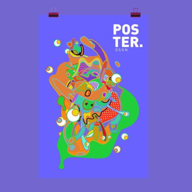 Modern renkli akışı poster. Renkli arka plan dalga sıvı formda. Sanat tasarım tasarım projesi. Vektör çizim