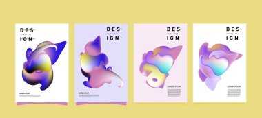 Renkli soyut sıvı ve sıvı poster ve kapak tasarımı. En az geometrik desen degradeler arka planlar