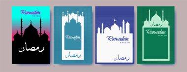 Renkli arka plan tasarımı ile ramazan Kareem için İslam tasarım tebrik kartı şablonu