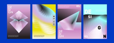 Renkli soyut sıvı ve sıvı poster ve kapak tasarımı. En az geometrik desen degradeler arka planlar