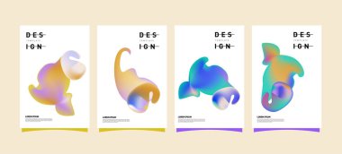 Renkli soyut sıvı ve sıvı poster ve kapak tasarımı. En az geometrik desen degradeler arka planlar