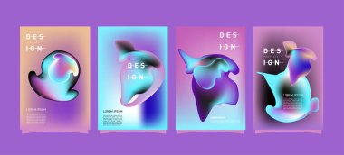 Renkli soyut sıvı ve sıvı poster ve kapak tasarımı. En az geometrik desen degradeler arka planlar