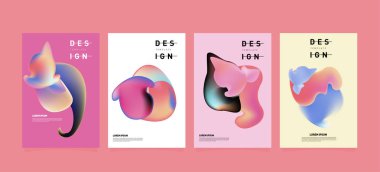 Renkli soyut sıvı ve sıvı poster ve kapak tasarımı. En az geometrik desen degradeler arka planlar