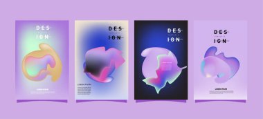 Renkli soyut sıvı ve sıvı poster ve kapak tasarımı. En az geometrik desen degradeler arka planlar