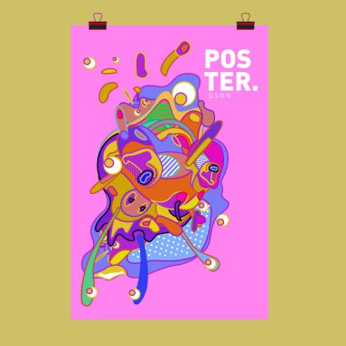 Modern renkli akışı poster. Renkli arka plan dalga sıvı formda. Sanat tasarım tasarım projesi. Vektör çizim