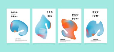 Renkli soyut sıvı ve sıvı poster ve kapak tasarımı. En az geometrik desen degradeler arka planlar