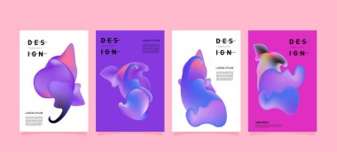 Renkli soyut sıvı ve sıvı poster ve kapak tasarımı. En az geometrik desen degradeler arka planlar