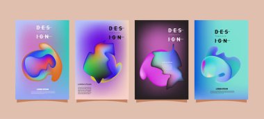 Renkli soyut sıvı ve sıvı poster ve kapak tasarımı. En az geometrik desen degradeler arka planlar