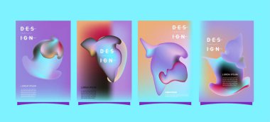 Renkli soyut sıvı ve sıvı poster ve kapak tasarımı. En az geometrik desen degradeler arka planlar