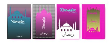 Renkli arka plan tasarımı ile ramazan Kareem için İslam tasarım tebrik kartı şablonu