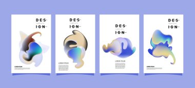 Renkli soyut sıvı ve sıvı poster ve kapak tasarımı. En az geometrik desen degradeler arka planlar