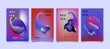 Renkli soyut sıvı ve sıvı poster ve kapak tasarımı. En az geometrik desen degradeler arka planlar