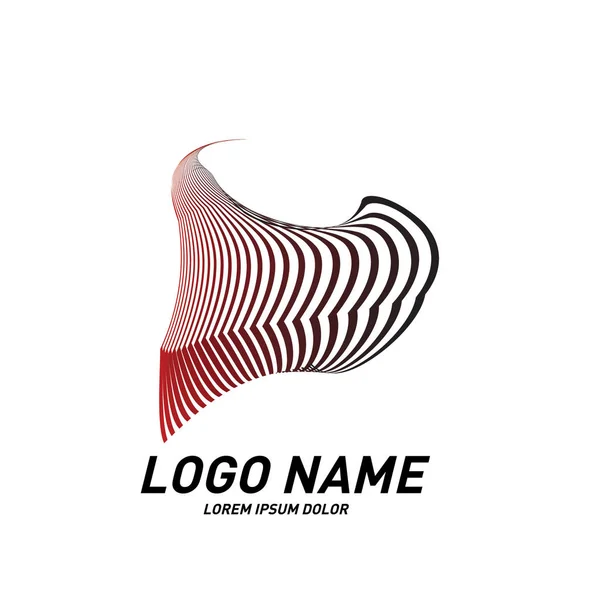 Curvy Listras Design Logotipo Simples — Vetor de Stock