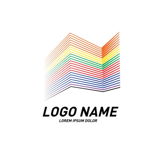 Curvy Listras Design Logotipo Simples — Vetor de Stock