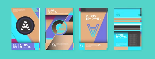 Farbenfrohe Abstrakte Geometrische Dreieck Poster Und Cover Design Minimale Geometrische — Stockvektor